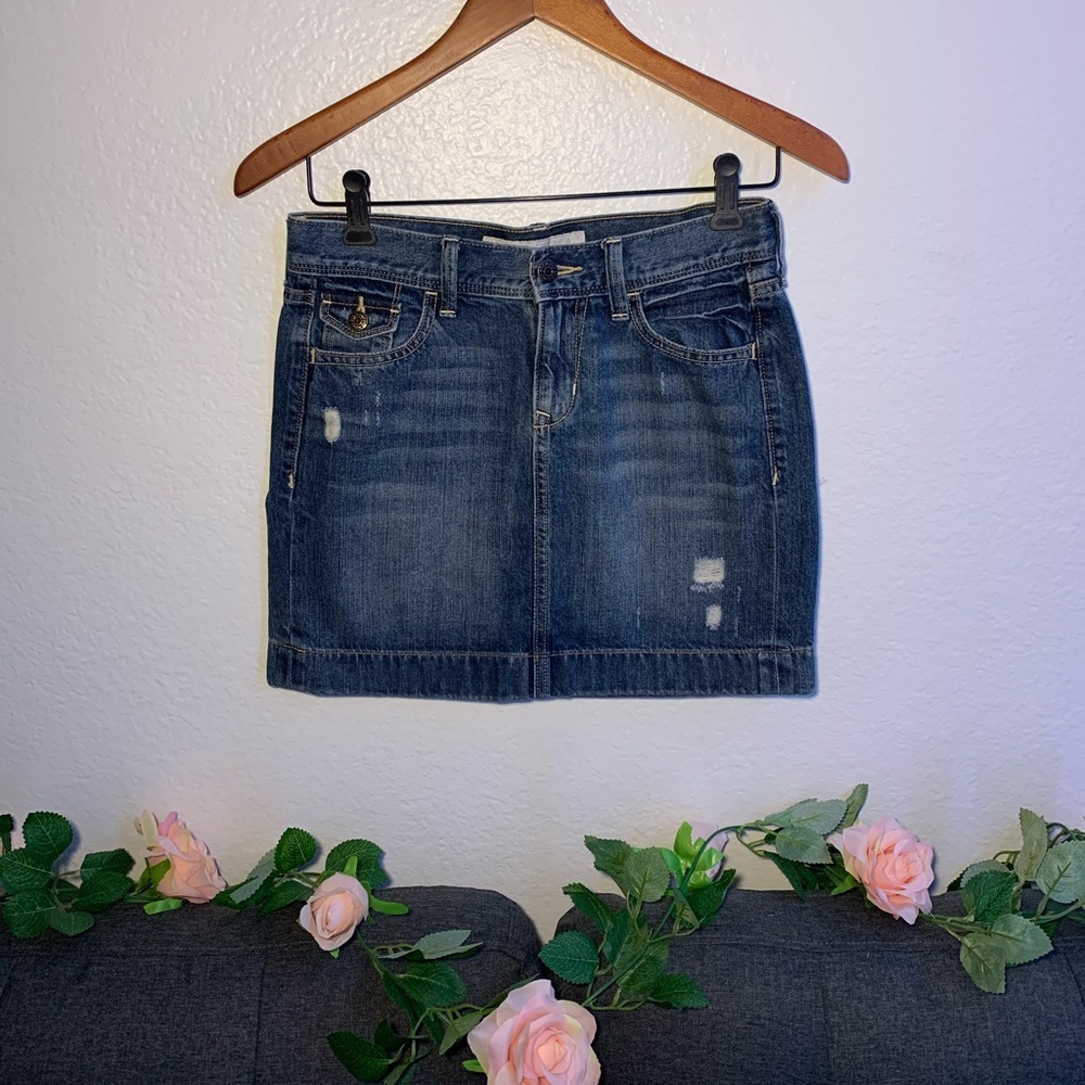 Ripped Jean Skirt